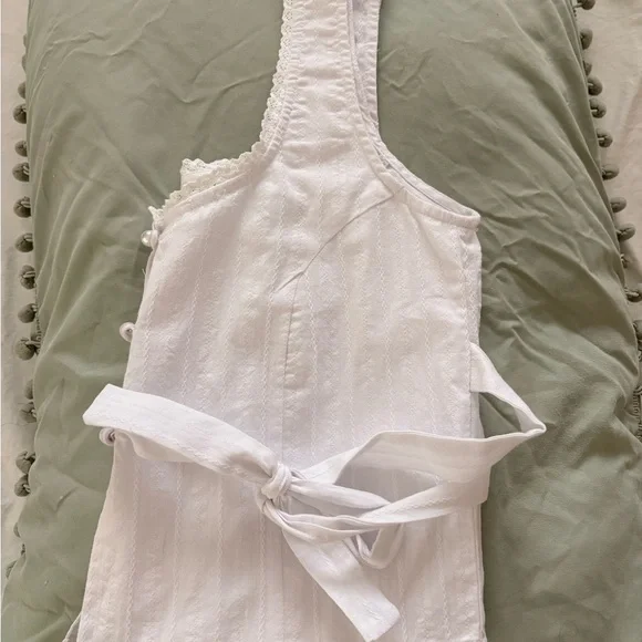 Rhythm Women’s White Lace-Trim Button Front Top - Picture 2 of 5